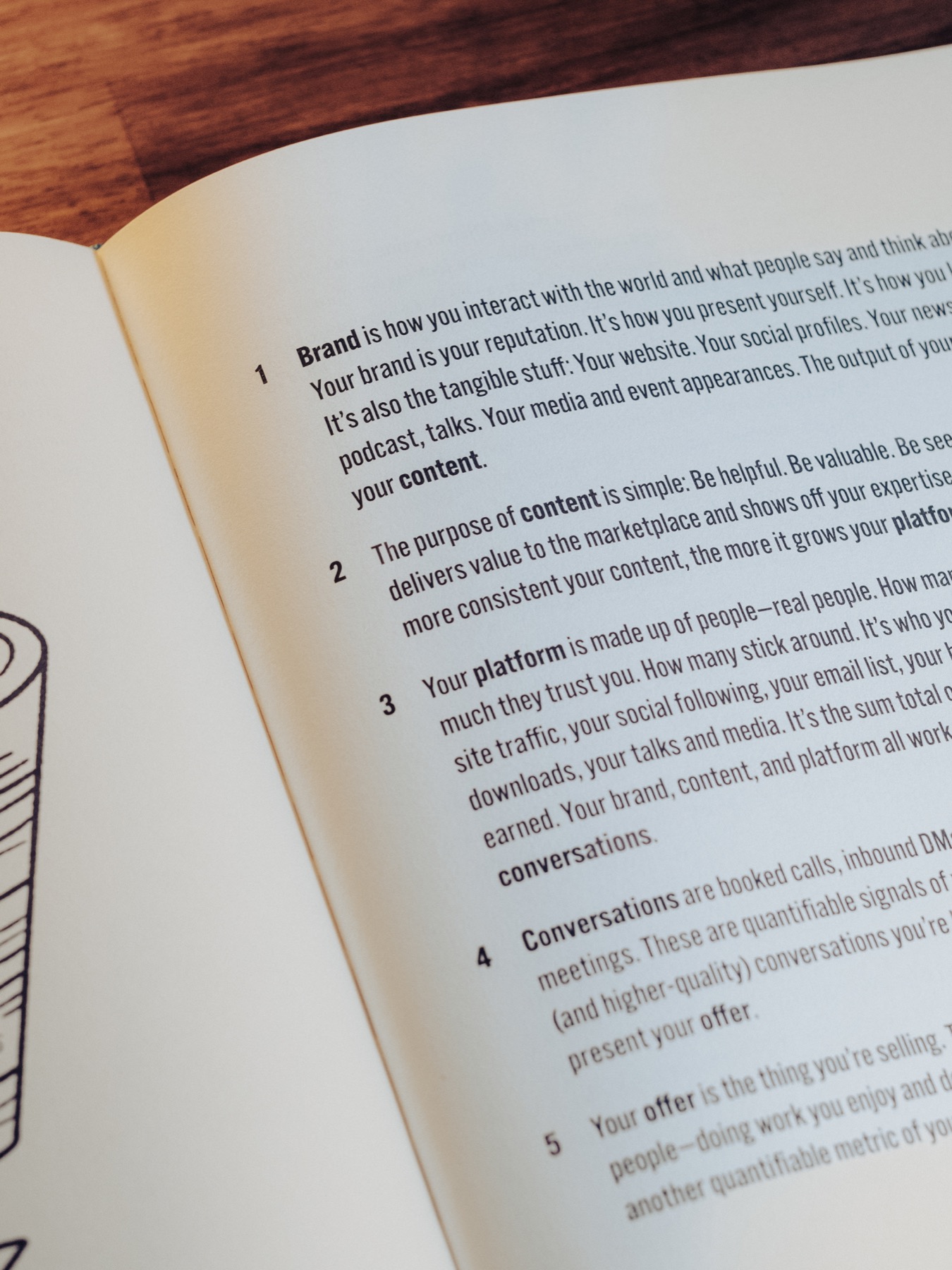 A numbered list page on brand, content and platform