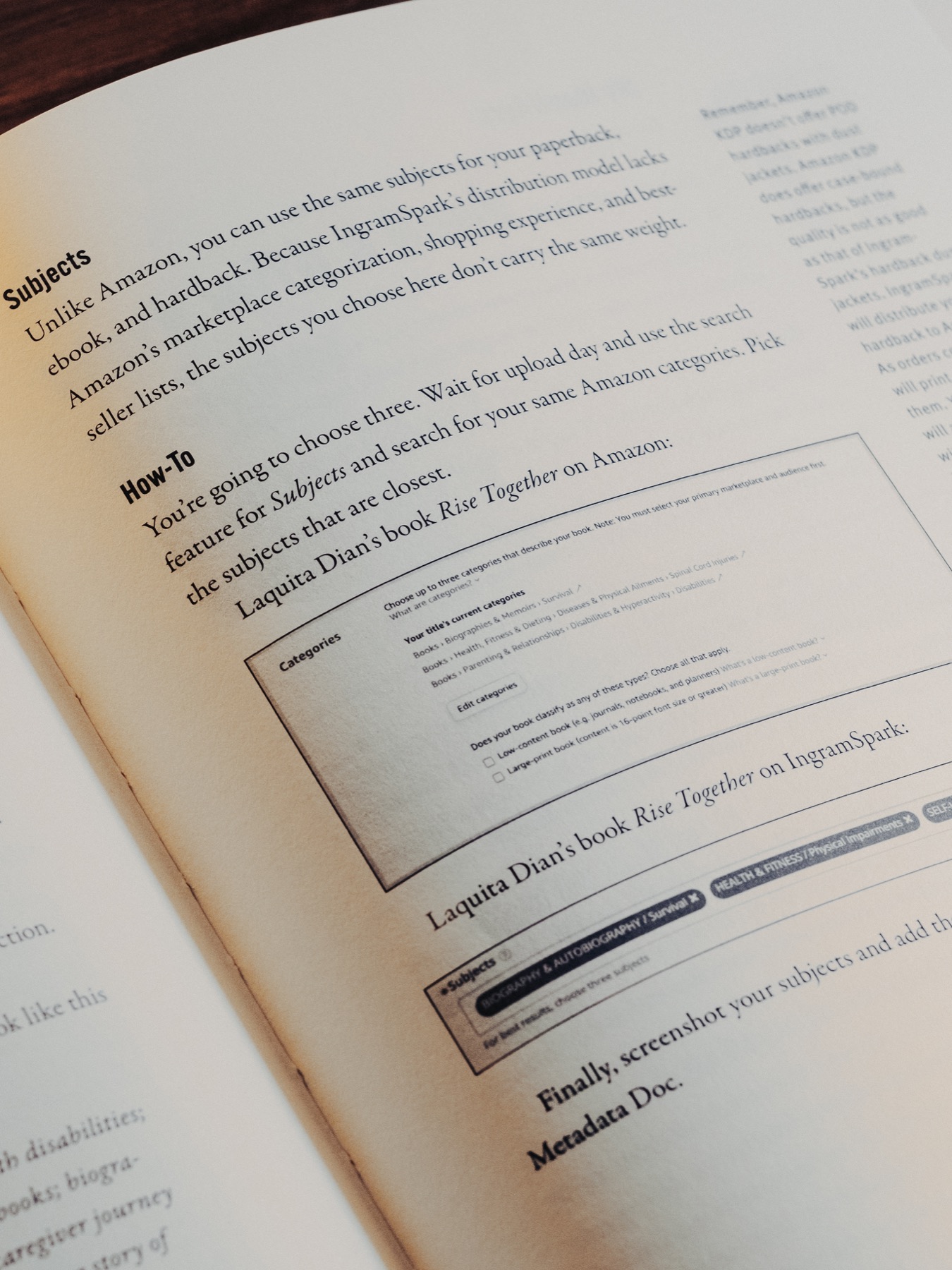 A how-to page on choosing Amazon subjects and categories