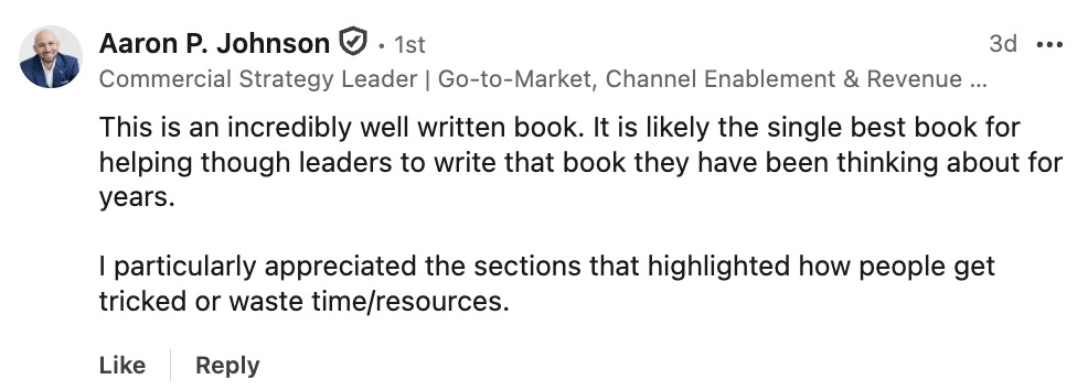 LinkedIn comment by Aaron P. Johnson about Pressed