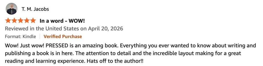 Amazon review of Pressed by T. M. Jacobs