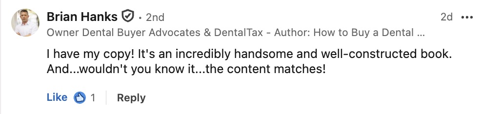 LinkedIn comment by Brian Hanks about Pressed